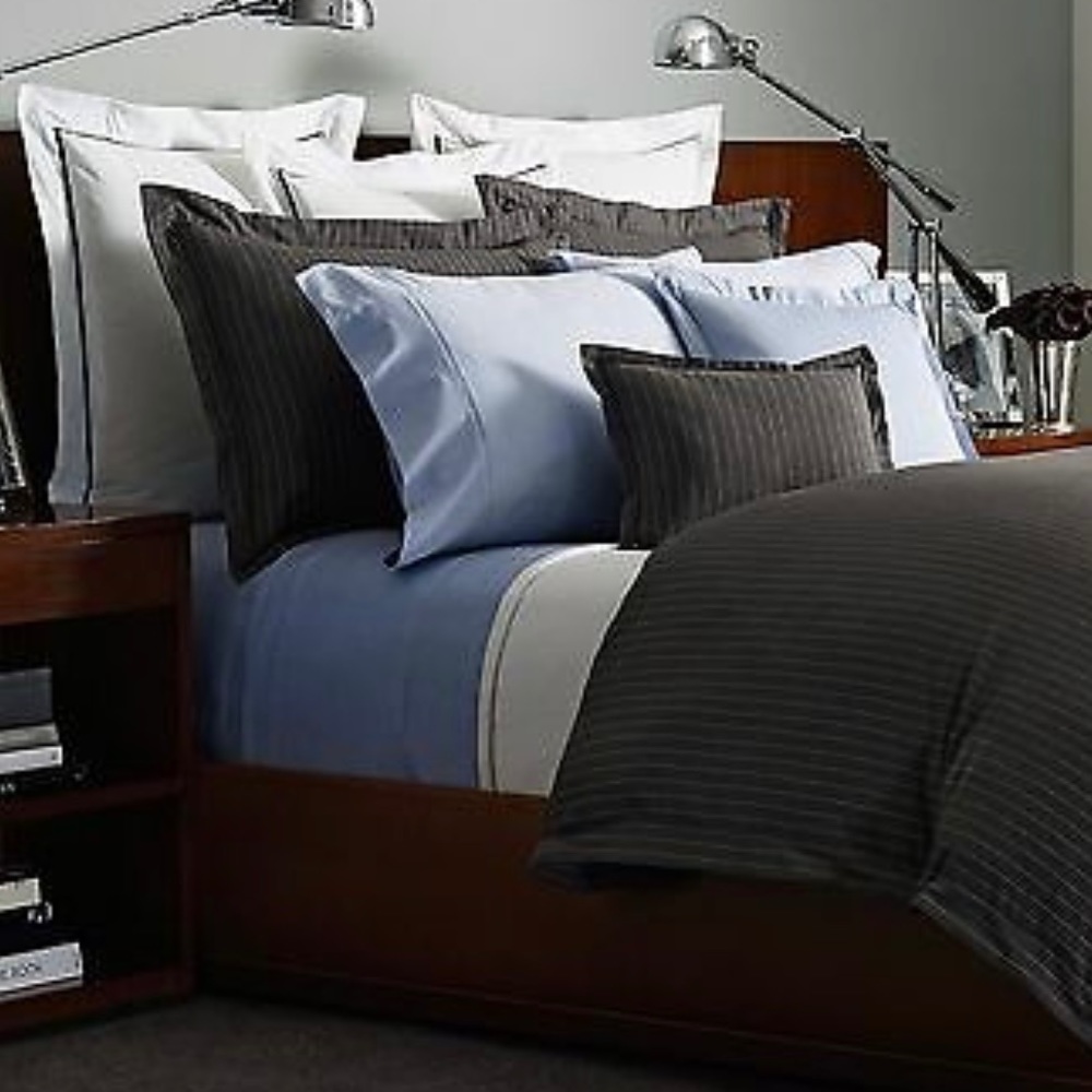 Ralph Lauren Gray Haberdashery King Duvet and Shams - Speed and Style Set